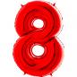 Preview: Zahl 8 Rot   -  5 Stück