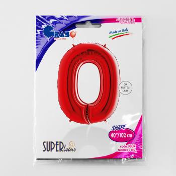 Zahl 0 Rot -  5 Stück