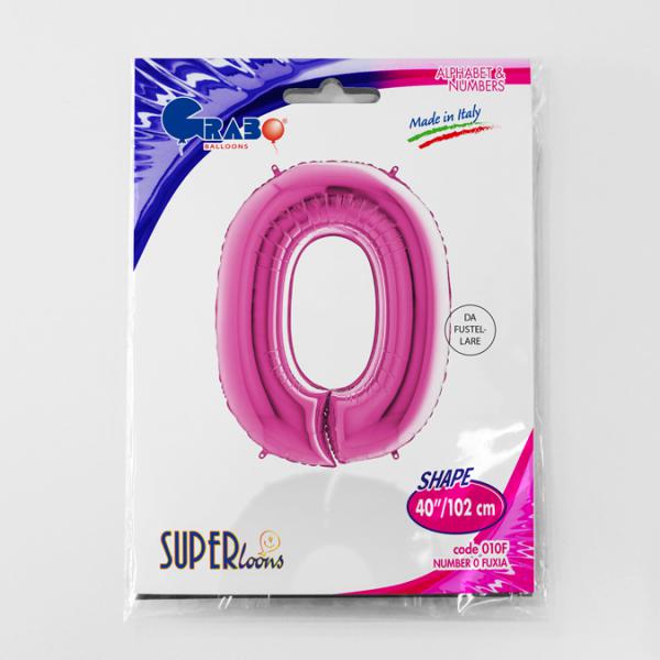 Zahl 0 Rosa / Pink -  5 Stück