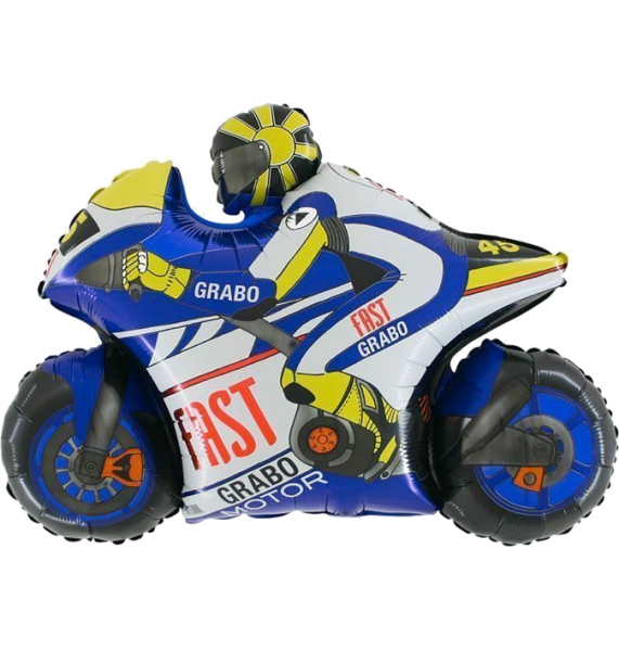 640 Nr.27 Motorrad blau Stabballon